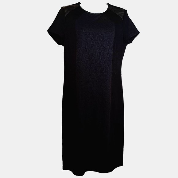 NWT GERARD DAREL France dress Sz 40eu Faux Leather & Wool blend FORMAL OFFICE - Picture 1 of 16